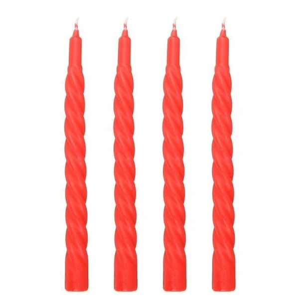 Набор свечей парафин 4шт. винтовые БАРОККО-1 лососевый (35)