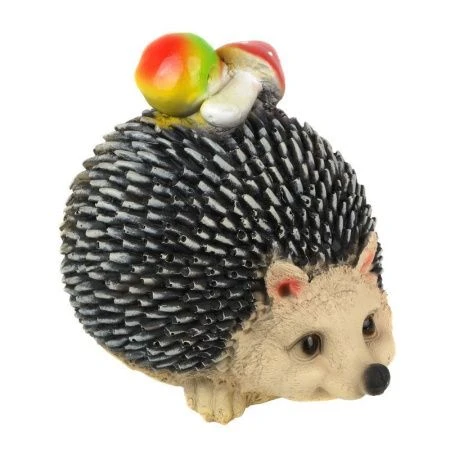 Фигура садовая ЕЖ С ГРИБАМИ И ЯБЛОКАМИ 25*20*23см полистоун