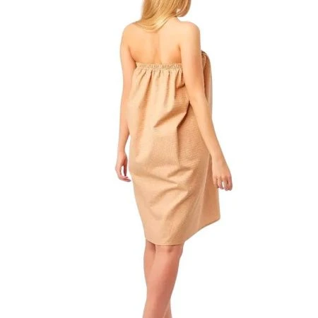 Парео банное женское вафельное однотонное 80*144см бежевое Парео банное женское вафельное однотонное 80*144см бежевое