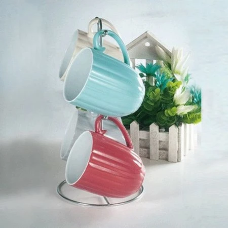 Кружки набор 4пр керамика на мет.подставке 14813-4MS (6)