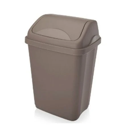 Контейнер для мусора 16л пластик Ultra с подвижной крышкой серо-коричневый 300*240*440мм (12)