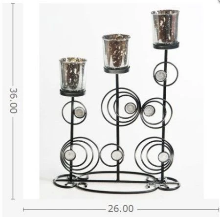 Подсвечник металлический Жемчужина на три свечи