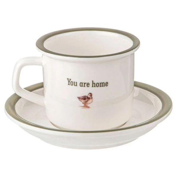 Чайный набор 2пр фарфор Family House на 1 персону 200мл (2/24)