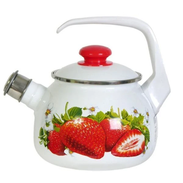 Чайник со свистком 2,5л эмаль СОЧНАЯ КЛУБНИКА С-2711АП/4рч (4)