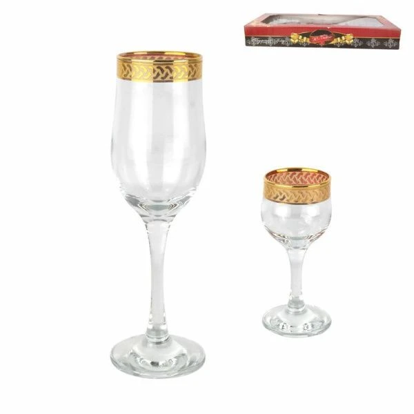 Набор барного стекла 12пр КОСИЧКА (бокалы 6шт, рюмки 6шт)