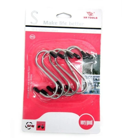 Набор крючков для рейлинга металл 6шт. на блистере JC-789 (240)