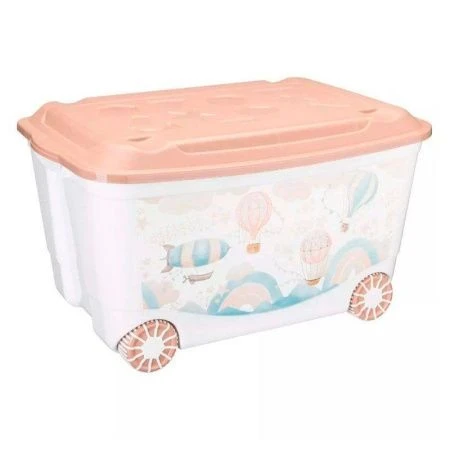 Ящик для игрушек 45л 580*390*335мм пластик ВОЗДУШНЫЕ ШАРЫ темно-бежевый (4)