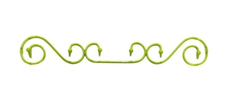 Вешалка 6 крючков металл 7*46*4,5см Завиток (4мм) зелёный перламутр JC-1162 (100)