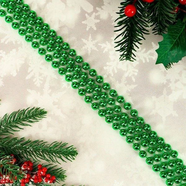Бусы на ёлку Яркий праздник d- 1см длина 1,8 эелёные НУ-0054