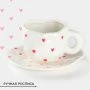 Чайный набор керамика 2пр (кружка 320мл, блюдце 16см) Любовь ручная роспись (48)