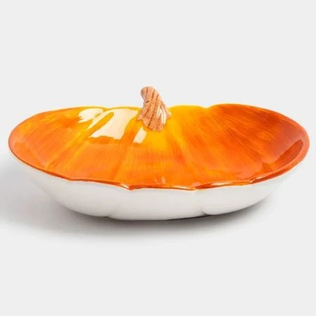 Блюдо секрвировочное 23см керамика Тыква Bright pumpkin оранжевое ANLAF-FDWS-031224-11
