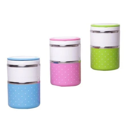 Ланч-бокс 2-х секционный 1,08л 11,5*17,5см нерж.сталь/пластик арт.2103 (18)