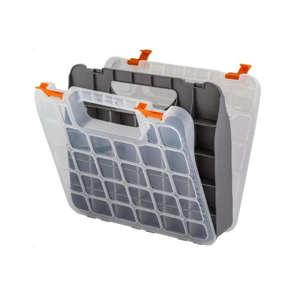 Органайзер для мелочей 32*29,5*6,4см пластик Blocker  Expert 13" двухсторонний серо-свинцовый/оранжевый (12)