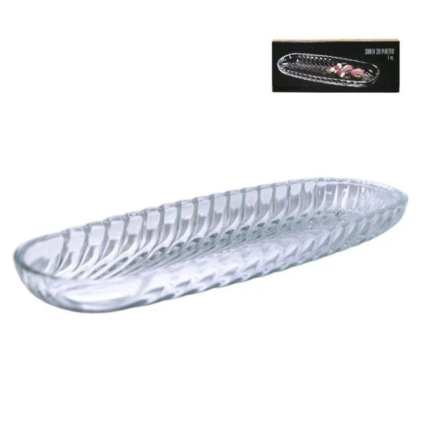 Блюдо 27,5*11*2см стекло Santa овальное подар.уп. PL1258GCL (16)