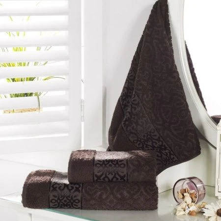 яяяПолотенце махровое 50*90см Karna SAHRA (Коричневый)