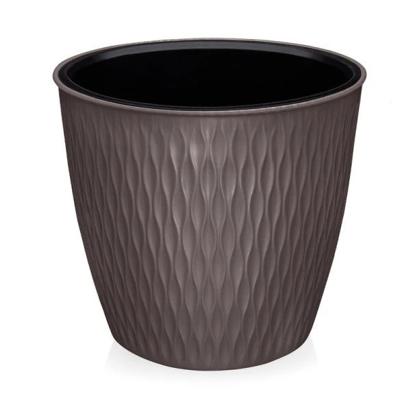 Кашпо 2,3л пластик Kerama серо-коричневый (36)