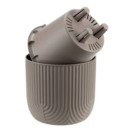 Кашпо 1л 150мм пластик РАМОНА со вставкой французcкий серый (12)