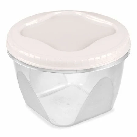 Банка для продуктов 450мл пластик ТОНДО с завинчивающейся крышкой кремовая С284КРЕМ (24)