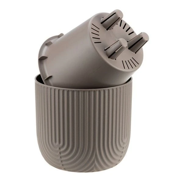 Кашпо 1л 150мм пластик РАМОНА со вставкой терракотовый (12)