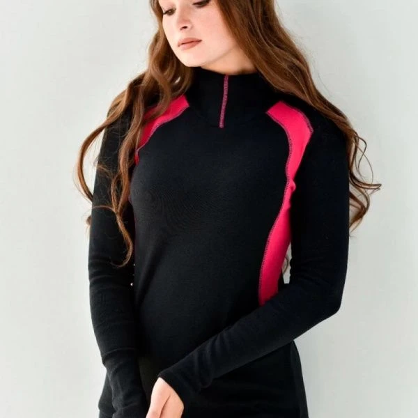 Термобелье женское р. 54 черный с фуксией