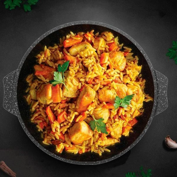 Казан для плова 10л алюминий АП ГРАНИТ мет.крышка (3)