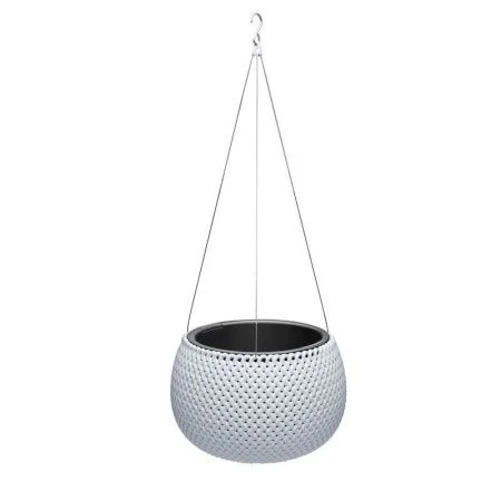 Кашпо подвесное 2,3л пластик Lace белый (6)