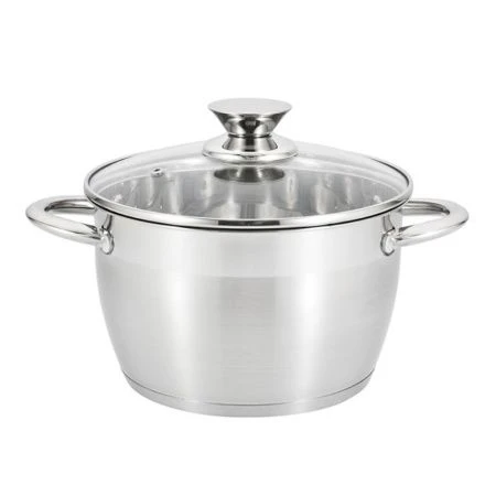Кастрюля 4,8л h12,5см нерж.сталь со стекл.крышкой 22см (12)