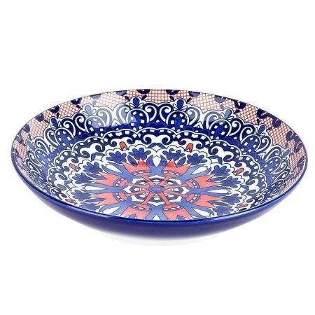 Тарелка глубокая 700мл 21см фарфор Arabesque синий (36) ВЫВОД