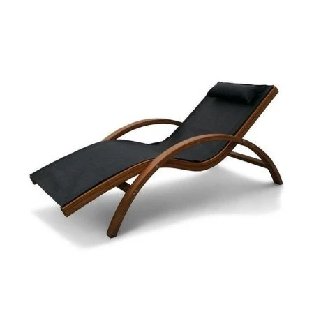 Кресло-шезлонг Мальта дерево/текстилен 160*70*68см (max нагр.150кг) AFM-503A Black (1)