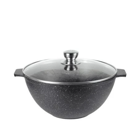 Казан для плова 6л алюминий АП Granit Perfection black со стекл.крышкой (5)