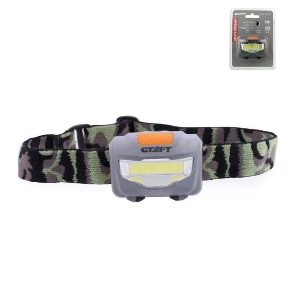 Фонарь налобный ABS-пластик СТАРТ LOE 203-C1 3Вт СОВ LED корпус серый, пит. 3*ААА (12/192)