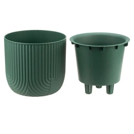 Кашпо 1л 150мм пластик РАМОНА со вставкой нефритовый (12)