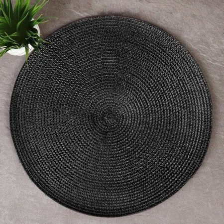 Салфетка сервировочная 38см ПВХ черный L-38 black (6/300) Салфетка сервировочная 38см ПВХ черный L-38 black (6/300)