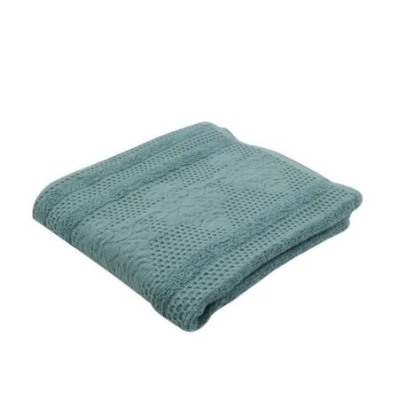 яяяПолотенце махровое 50*90см с бордюром КОНТЕЙ бирюза (пл.420)