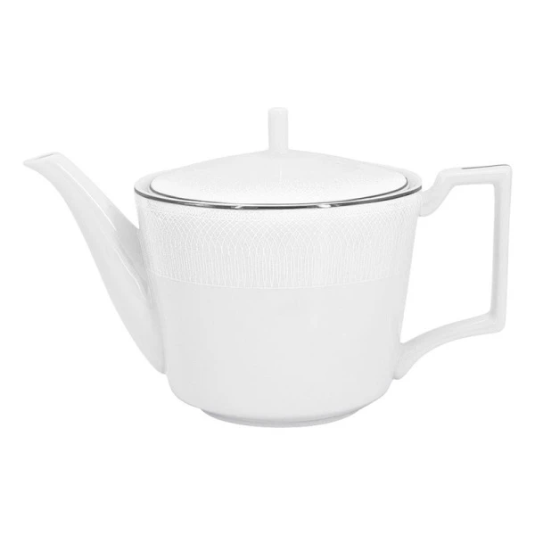 Чайный набор 21пр фарфор АЙВОРИ на 6 персон 300мл белый с серебристым кантом AL-22-013/21-E5 (2)