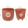 Кашпо 7,8л 280мм пластик РАМОНА со вставкой белый ротанг (1)