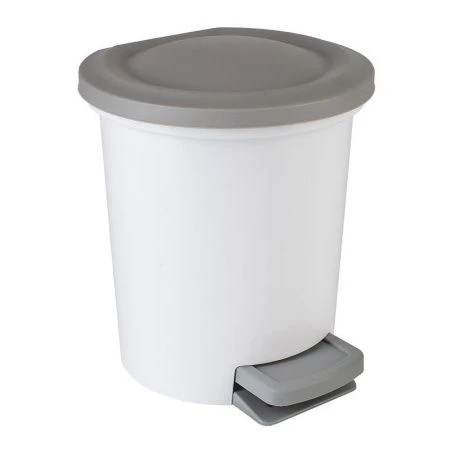Контейнер для мусора 6л 45*33,5*34см пластик Vogue белый с педалью (2)