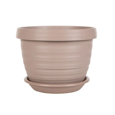 Горшок цветочный 3л d20см пластик ТОЛЕДО фраппе с поддоном (19)
