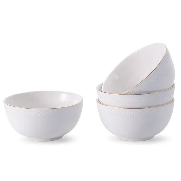 Салатники набор 4пр 300мл фарфор КРУЖЕВО (6)