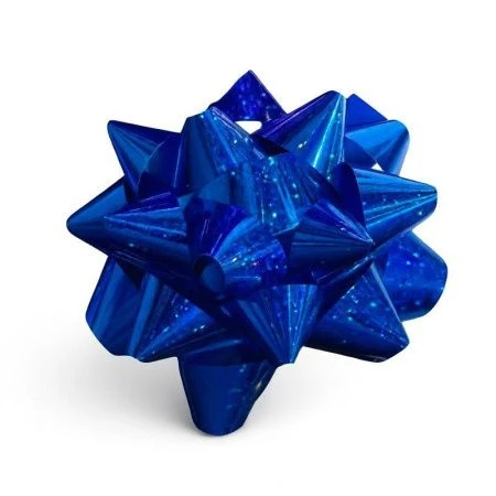 Набор для упаковки подарков (лента упаковочная 10мм*10м и бант) синяя (360) JC-17120