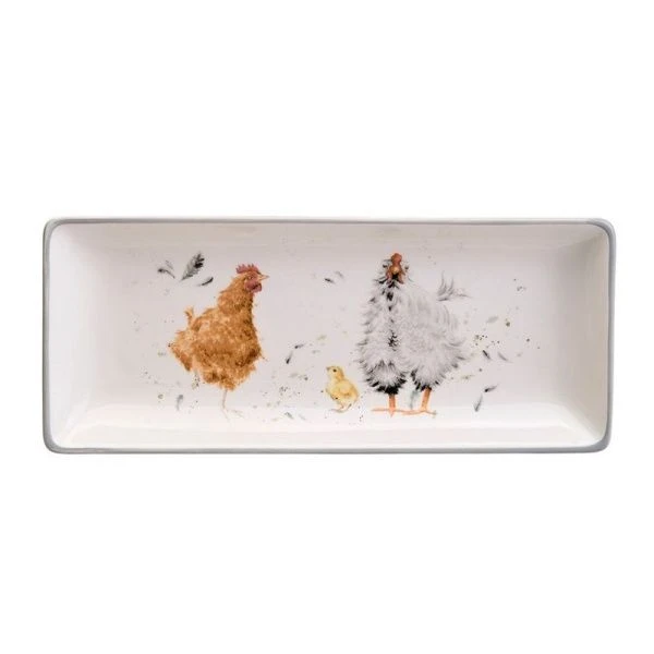 Блюдо 28*12*3см керамика FUNNY HENS (32)