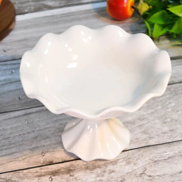 Фруктовница на ножке фарфор 15см (12)