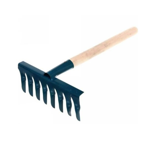 Грабли витые 8 зубьев металл/дерево с черенком  (10)