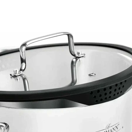 Кастрюля 9,2л нерж.сталь со сливом и стекл.крышкой BH-0830-28 капсульное дно (6)