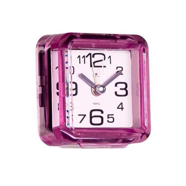 Будильник 7*7см кварц РУБИН Классика розовый (40)