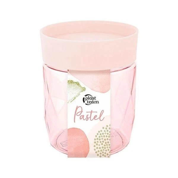 Банка для сыпучих продуктов 500мл пластик Plast Team Pastel персиковая карамель (12)