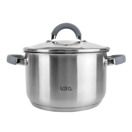 Кастрюля 2,1л h10,5см нерж.сталь КАЛИПСО стекл.крышка с силикон.обод. 16см капс.индукц.дно LR02-272