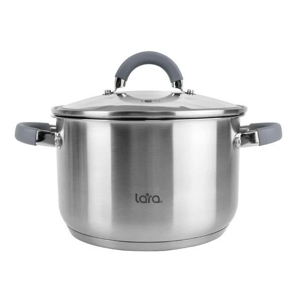 Кастрюля 2,1л h10,5см нерж.сталь КАЛИПСО стекл.крышка с силикон.обод. 16см капс.индукц.дно LR02-272