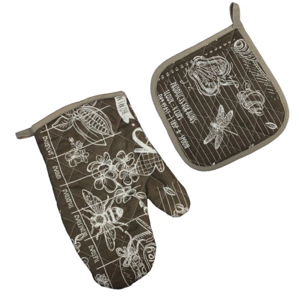 Кухонный набор 2пр (прихватка, рукавица) рогожка КУЛИНАР LeSonnet арт. 21