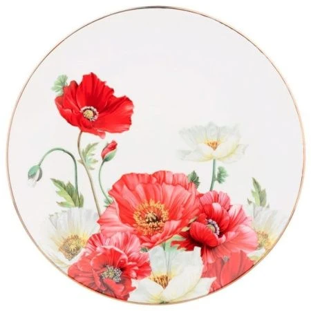 Тарелки мелкие набор 2шт 25,5см фарфор МАКИ обеденные (18)